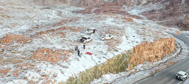 برف در شمال عربستان