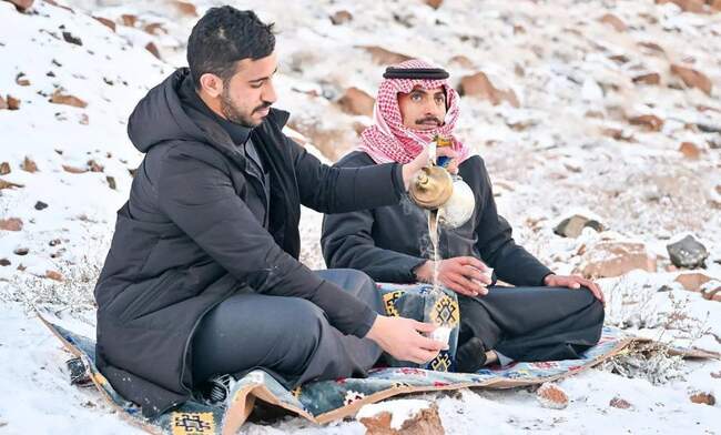 برف در شمال عربستان
